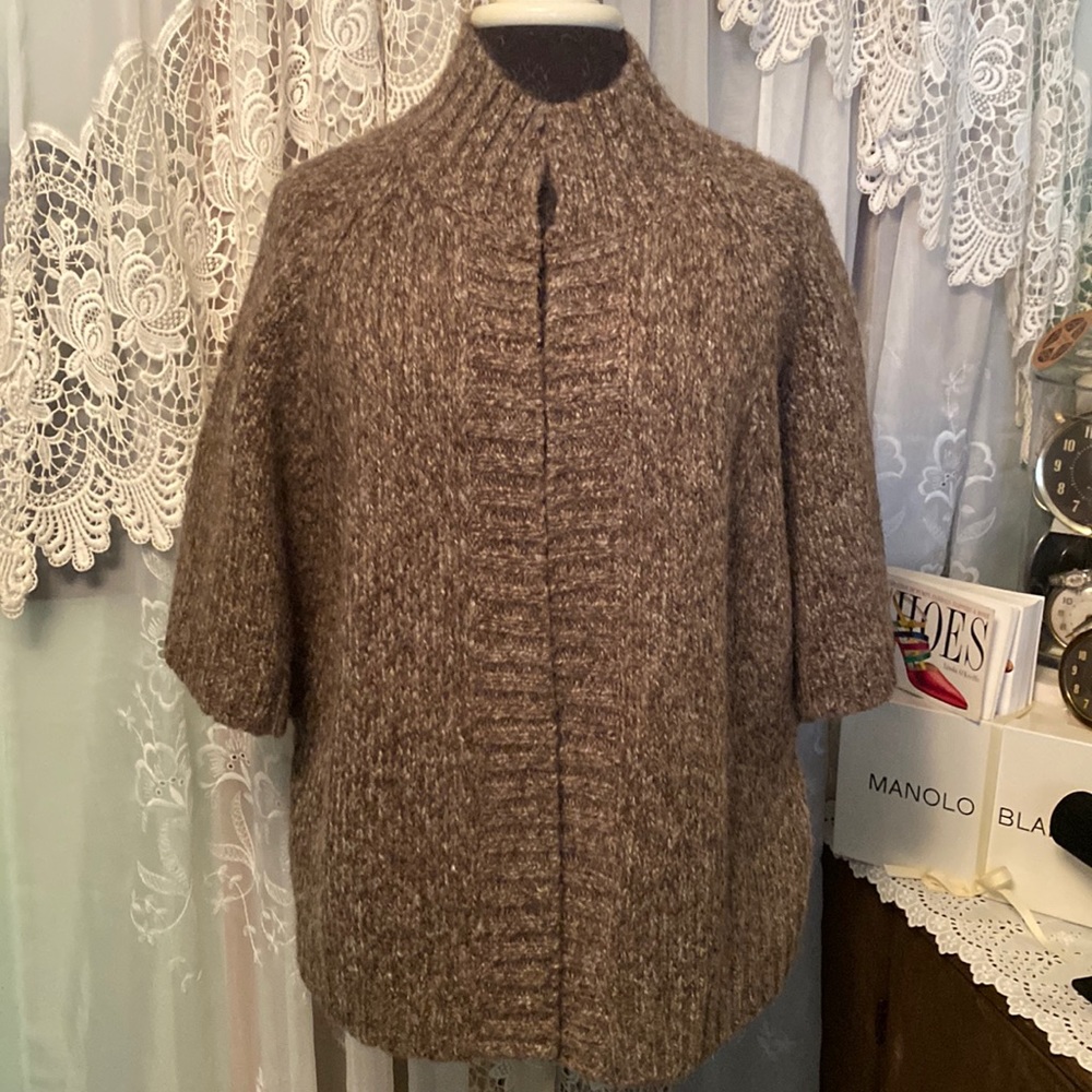 Alpaca Blend Sz X Shrug Capelet Cropped Sweater